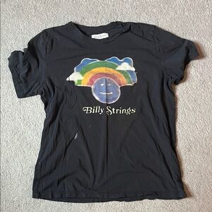 imogene + willie Black Tee with Rainbow Graphic